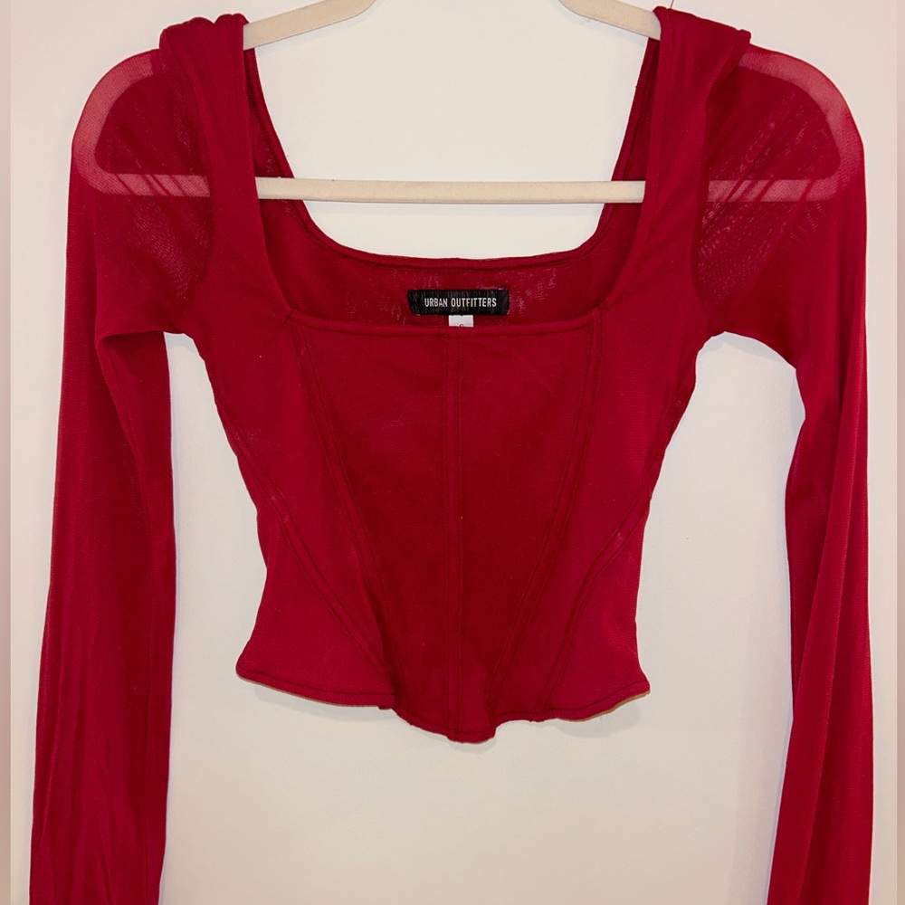 Urban outfitters sheer long sleeve shirt